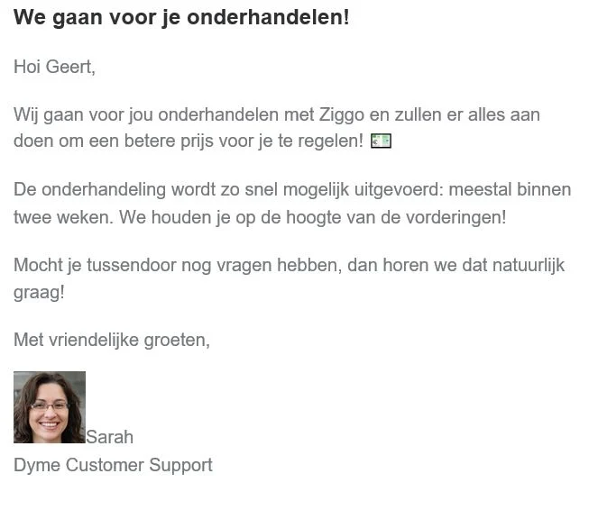 korting bij ziggo via dyme