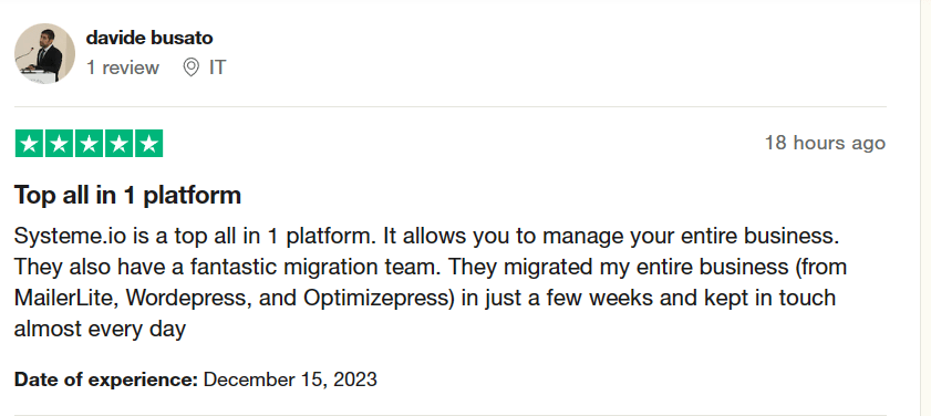 review trustpilot systeme.io review en ervaringen